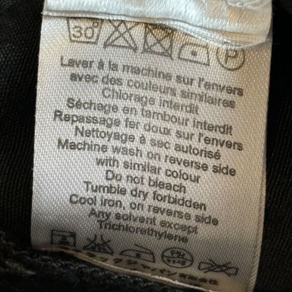 COTELAC Womens Sz 2 Black Mid-Rise Straight-Leg Coated Moto Jeans Zip Up Ankles - Picture 11 of 11